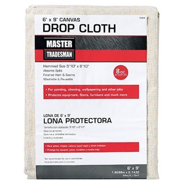 Master Tradesman 58909 6 x 9 ft. Canvas Dropcloth, Master Tradesman, Mfr#: 155630
